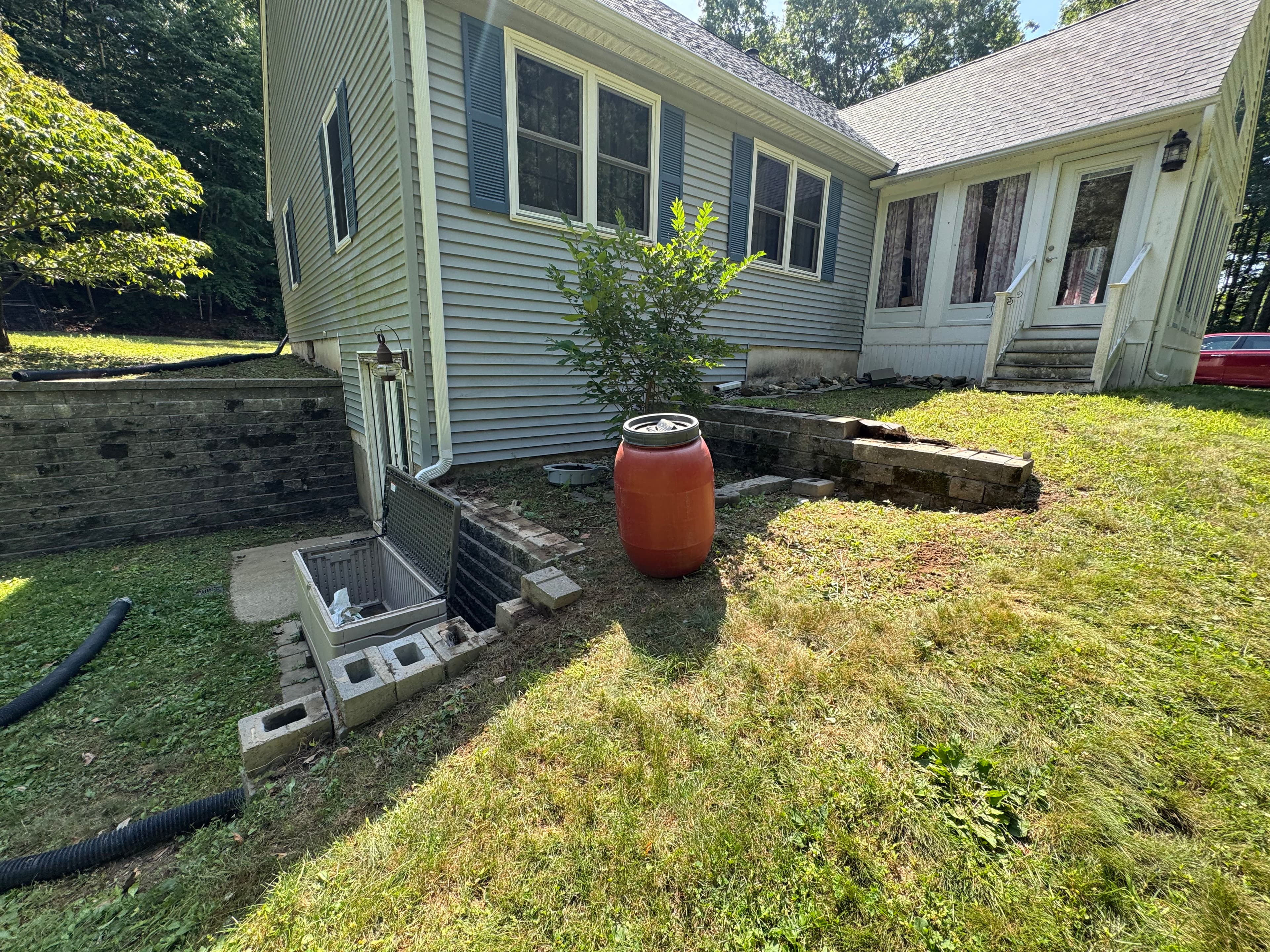 Project Retaining Wall and Fire Pit Demo to Prep for Foundation Work image