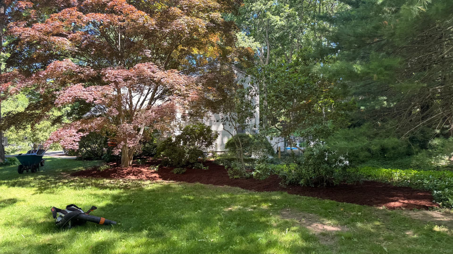 Gallery photos for Fresh Mulch Installation That Ties the Whole Yard Together: Image #1
